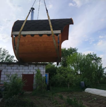 Купить баню бочку № 497 в Полысаево по цене от 378452 руб. цена в Полысаево от 378 452 руб.